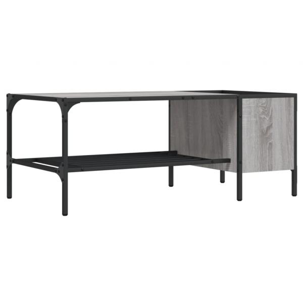 Couchtisch mit Regal Grau Sonoma 100x51x40 cm Holzwerkstoff