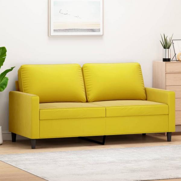 ARDEBO.de - 2-Sitzer-Sofa Gelb 140 cm Samt