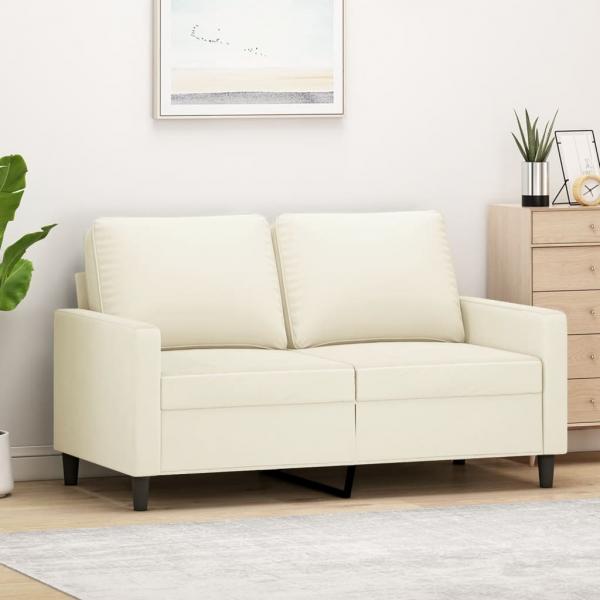 ARDEBO.de - 2-Sitzer-Sofa Creme 120 cm Samt