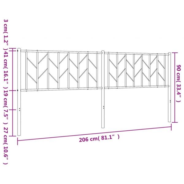 Kopfteil Metall Weiß 200 cm