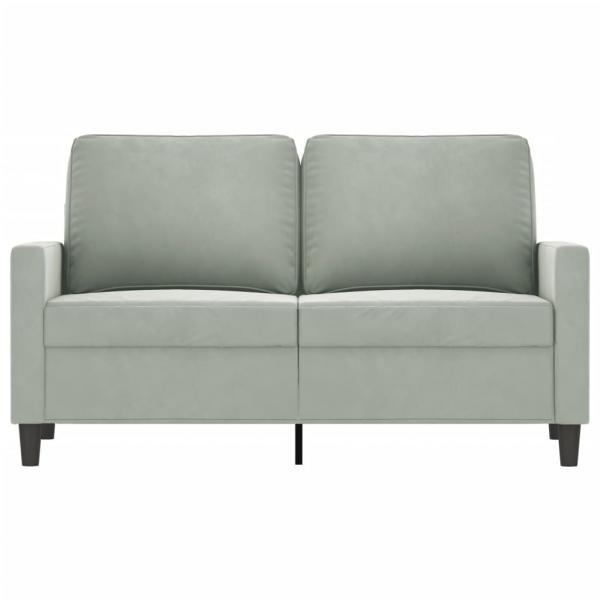 2-Sitzer-Sofa Hellgrau 120 cm Samt