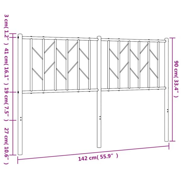 Kopfteil Metall Schwarz 135 cm