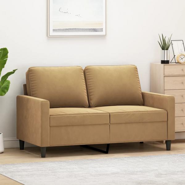 ARDEBO.de - 2-Sitzer-Sofa Braun 120 cm Samt