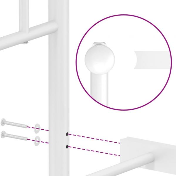 Bettgestell mit Kopf- und Fußteil Metall Weiß 90x200 cm