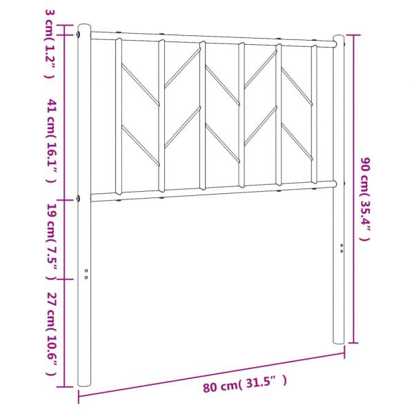 Kopfteil Metall Weiß 75 cm