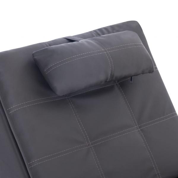 Massage Chaiselongue mit Kissen Grau Kunstleder