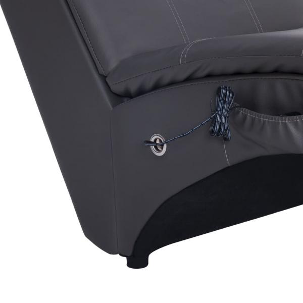 Massage Chaiselongue mit Kissen Grau Kunstleder