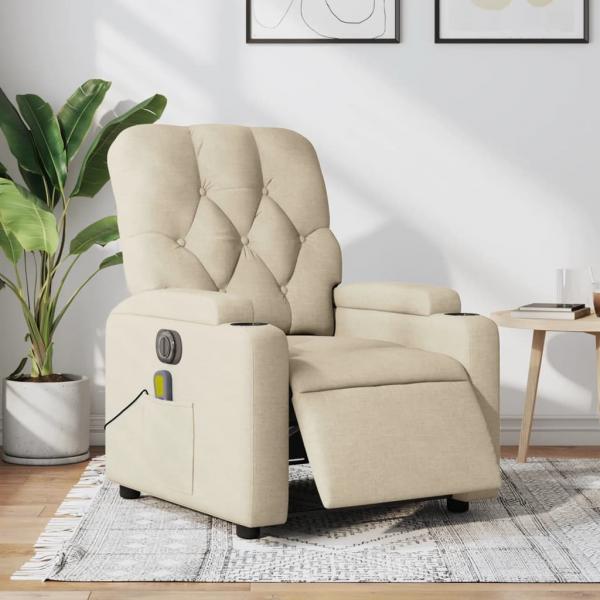 ARDEBO.de - Massagesessel Elektrisch Creme Stoff