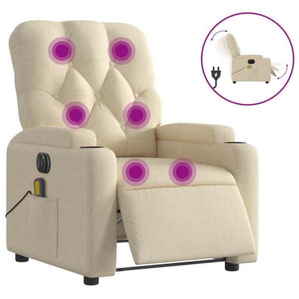 Massagesessel Elektrisch Creme Stoff