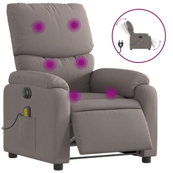 Massagesessel Elektrisch Taupe Stoff