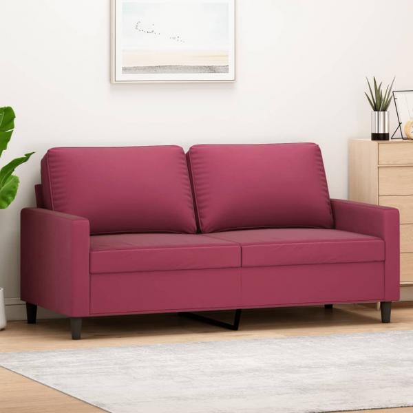 ARDEBO.de - 2-Sitzer-Sofa Weinrot 140 cm Samt