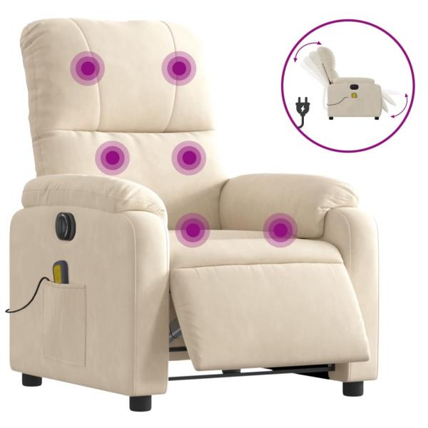 ARDEBO.de - Massagesessel Elektrisch Beige Mikrofasergewebe