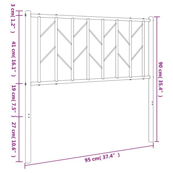 Kopfteil Metall Schwarz 90 cm