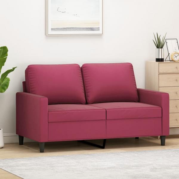 ARDEBO.de - 2-Sitzer-Sofa Weinrot 120 cm Samt