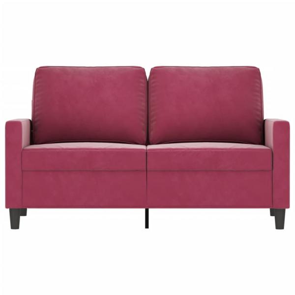 2-Sitzer-Sofa Weinrot 120 cm Samt