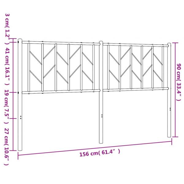 Kopfteil Metall Weiß 150 cm