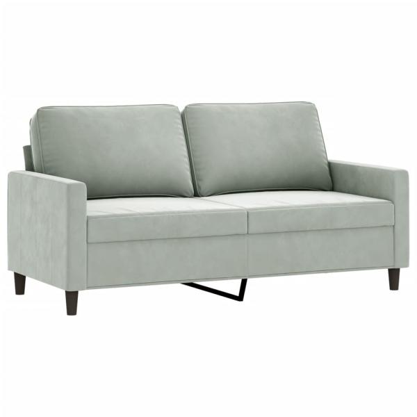 2-Sitzer-Sofa Hellgrau 140 cm Samt