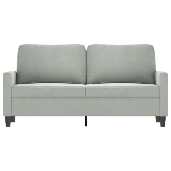 2-Sitzer-Sofa Hellgrau 140 cm Samt