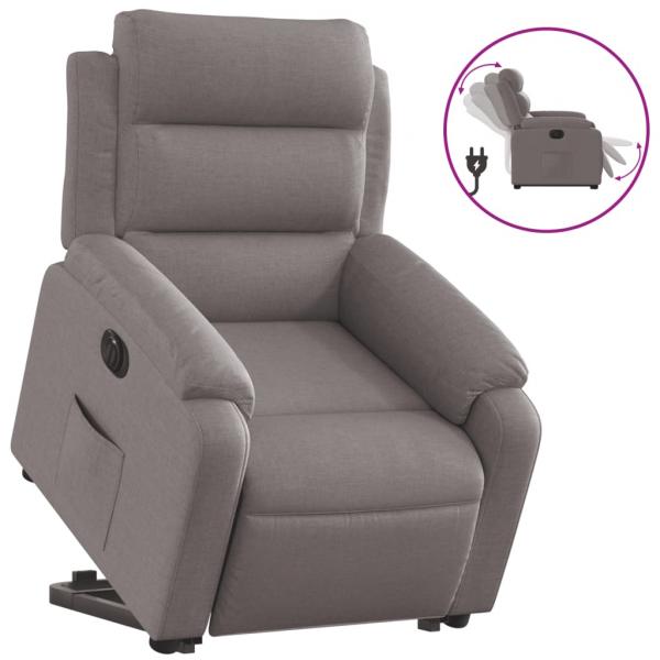 Relaxsessel mit Aufstehhilfe Elektrisch Taupe Stoff