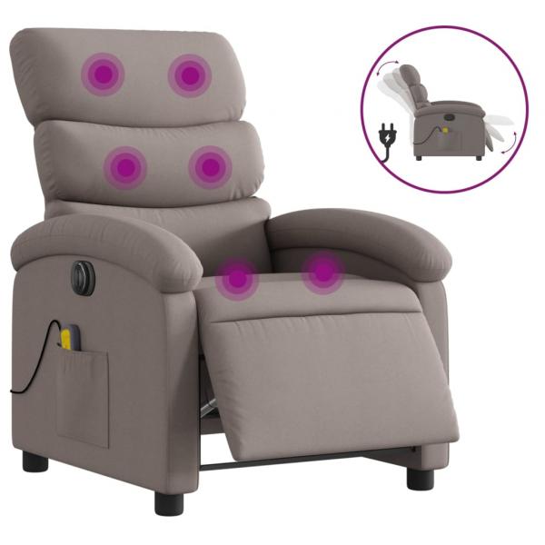 Massagesessel Elektrisch Taupe Stoff