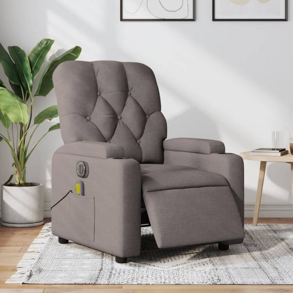 ARDEBO.de - Massagesessel Elektrisch Taupe Stoff