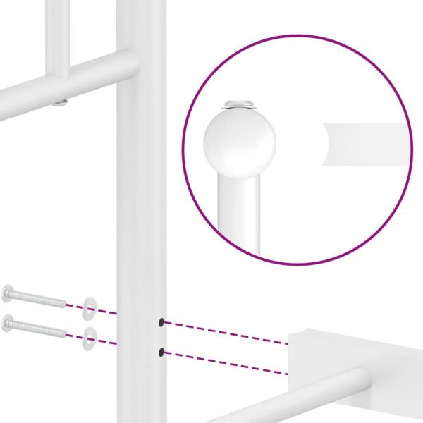 Bettgestell mit Kopfteil Metall Weiß 183x213 cm
