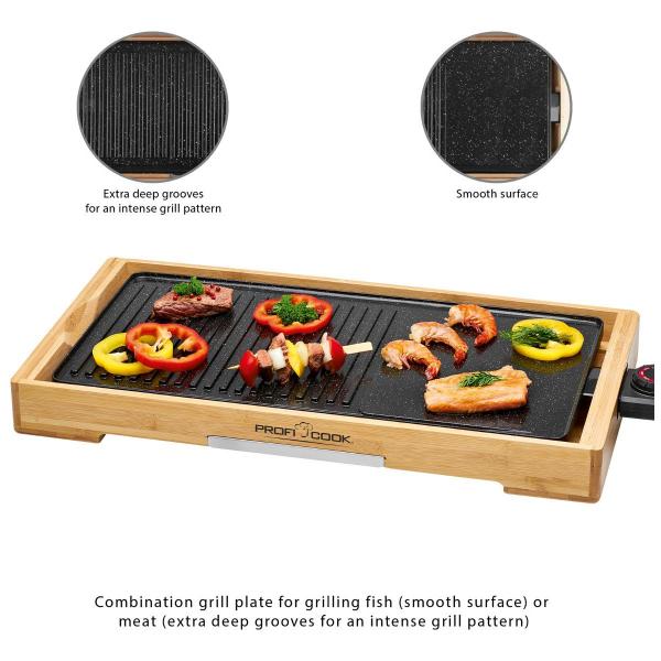 ProfiCook PC-TYG 1143 Teppanyaki-Grill, 2200 W, holz/schwarz