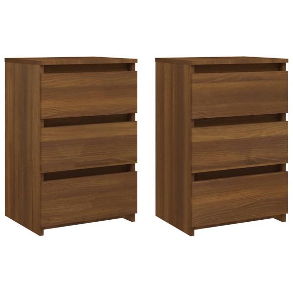 Nachttische 2 Stk. Braun Eiche 40x35x62,5 cm Holzwerkstoff