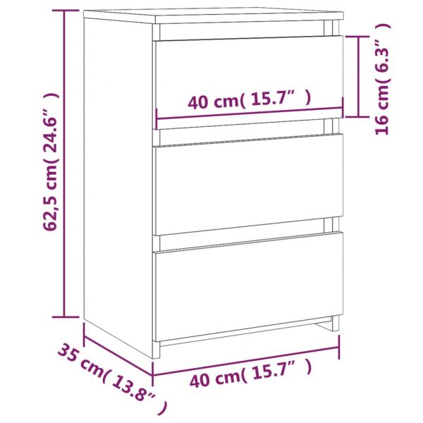 Nachttische 2 Stk. Braun Eiche 40x35x62,5 cm Holzwerkstoff