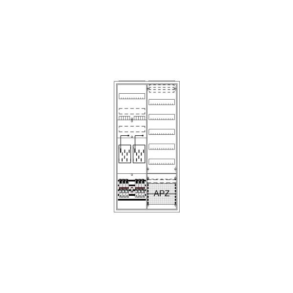 STRIEBEL & JOHN BA27LM7 Komplettschrank A27 2Z1V5A2, 1100x550x215mm, 2 Zähler, 63A (2CPX054244R9999)