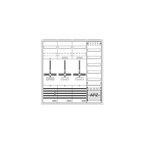 STRIEBEL & JOHN DA47GH Komplettschrank A47 2Z1S1V5A2, 1100x1050x215mm, 2 Zähler, 63A (2CPX054274R9999)