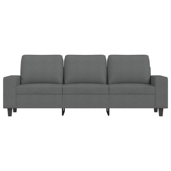 3-Sitzer-Sofa mit Hocker Dunkelgrau 180 cm Stoff