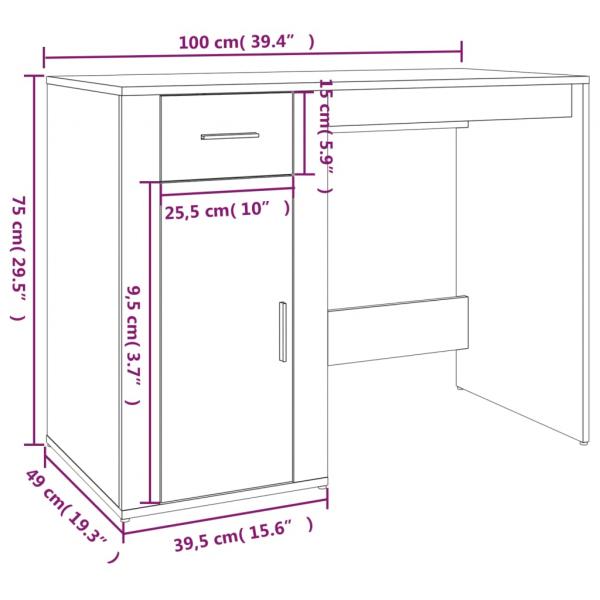 Schreibtisch Weiß 100x49x75 cm Holzwerkstoff