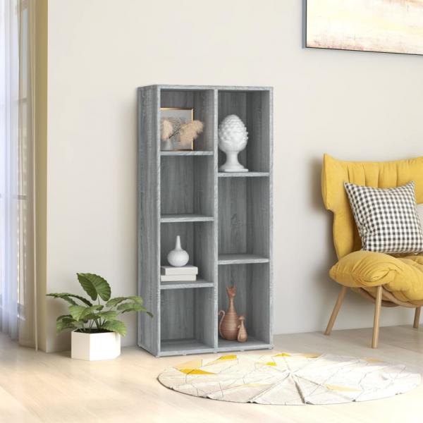 ARDEBO.de - Bücherschrank Grau Sonoma 50x25x106 cm