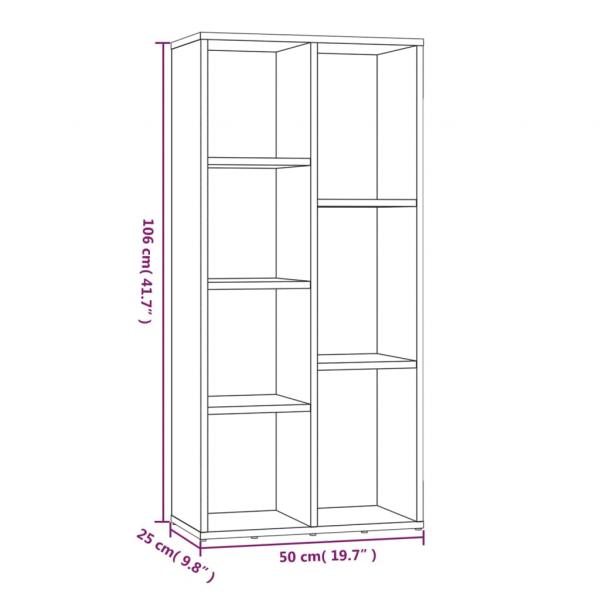 Bücherschrank Braun Eichen-Optik 50x25x106 cm