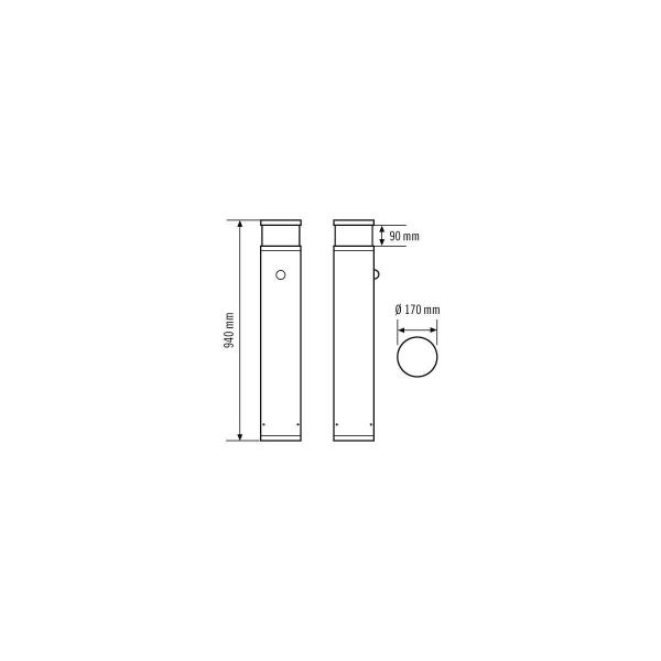 Esylux ALVA BL 940/170 TR Pollerleuchte, LED, 17W, IP 65, graphitgrau (EL10820427)