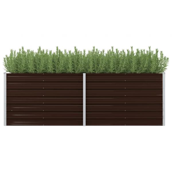 Garten-Hochbeet Braun 240 x 80 x 77 cm Verzinkter Stahl