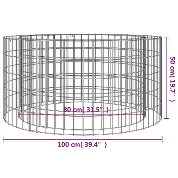 Gabionen-Feuerstelle Ø 100 cm Verzinktes Eisen