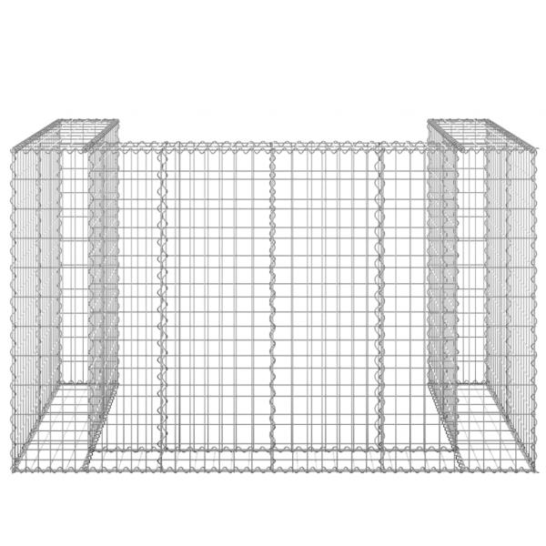 Gabionenwand für Mülltonnen Verzinkter Stahl 180x100x110 cm