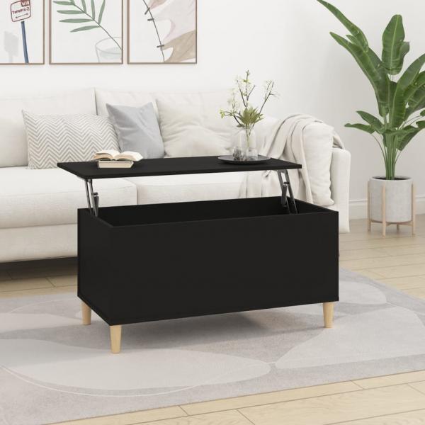 ARDEBO.de - Couchtisch Schwarz 90x44,5x45 cm Holzwerkstoff