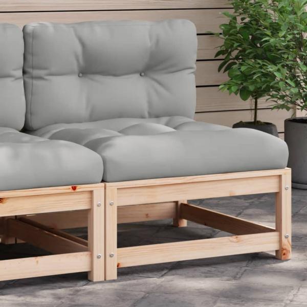 ARDEBO.de - Gartensofa ohne Armlehnen mit Kissen Massivholz Kiefer