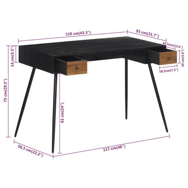 Schreibtisch 117x56,5x75 cm Recyceltes Massivholz Teak