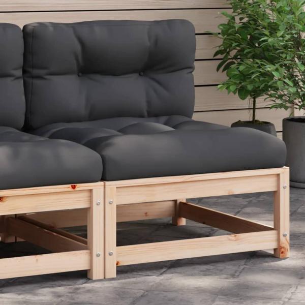 ARDEBO.de - Gartensofa ohne Armlehnen mit Kissen Massivholz Kiefer