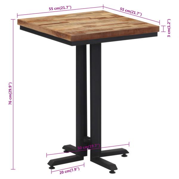 Esstisch 55x55x76 cm Recyceltes Massivholz Teak