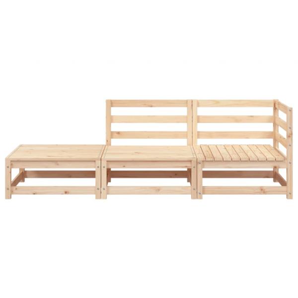 Gartensofa mit Fußhocker 2-Sitzer Massivholz Kiefer