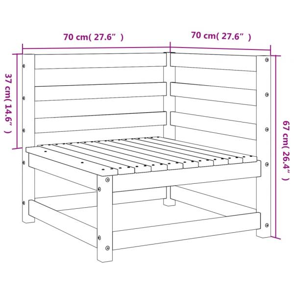 Garten-Ecksofa 70x70x67 cm Massivholz Douglasie