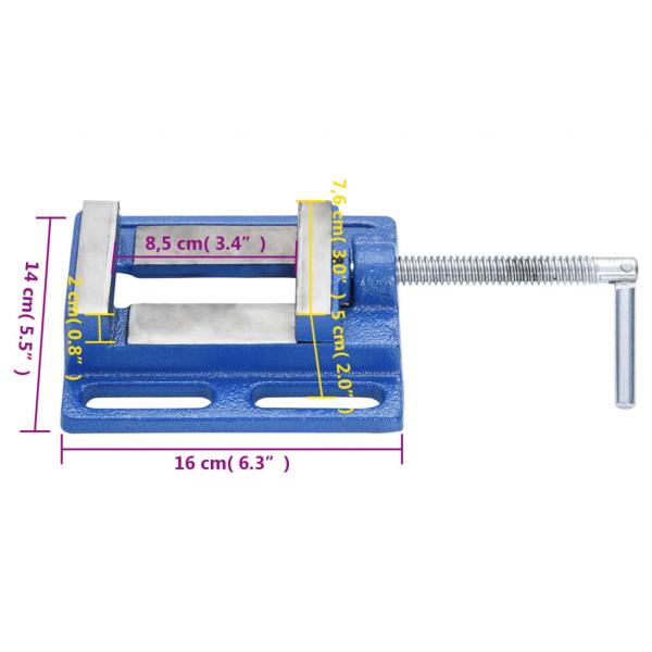 Maschinenschraubstock Blau 76 mm Gusseisen