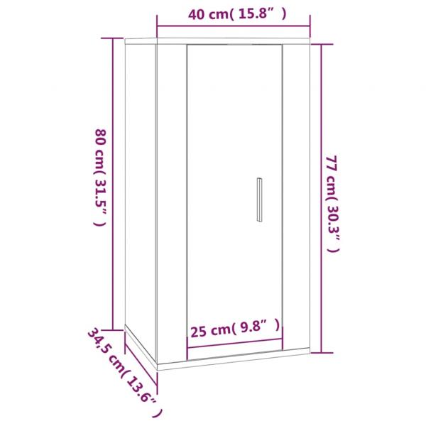 TV-Wandschrank Braun Eichen-Optik 40x34,5x80 cm