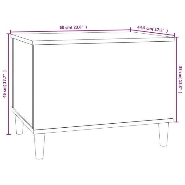 Couchtisch Hochglanz-Weiß 60x44,5x45 cm Holzwerkstoff