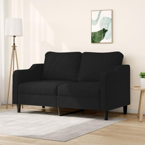 ARDEBO.de - 2-Sitzer-Sofa Schwarz 140 cm Stoff